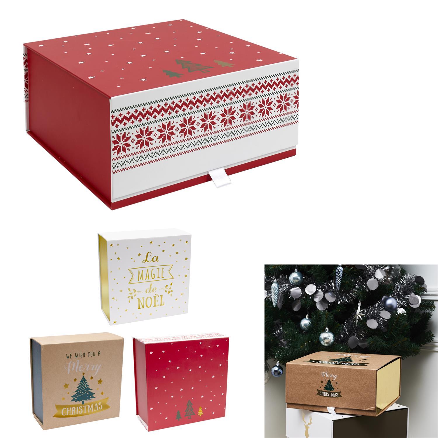 BOITE CADEAU NOEL 25X25X12CM