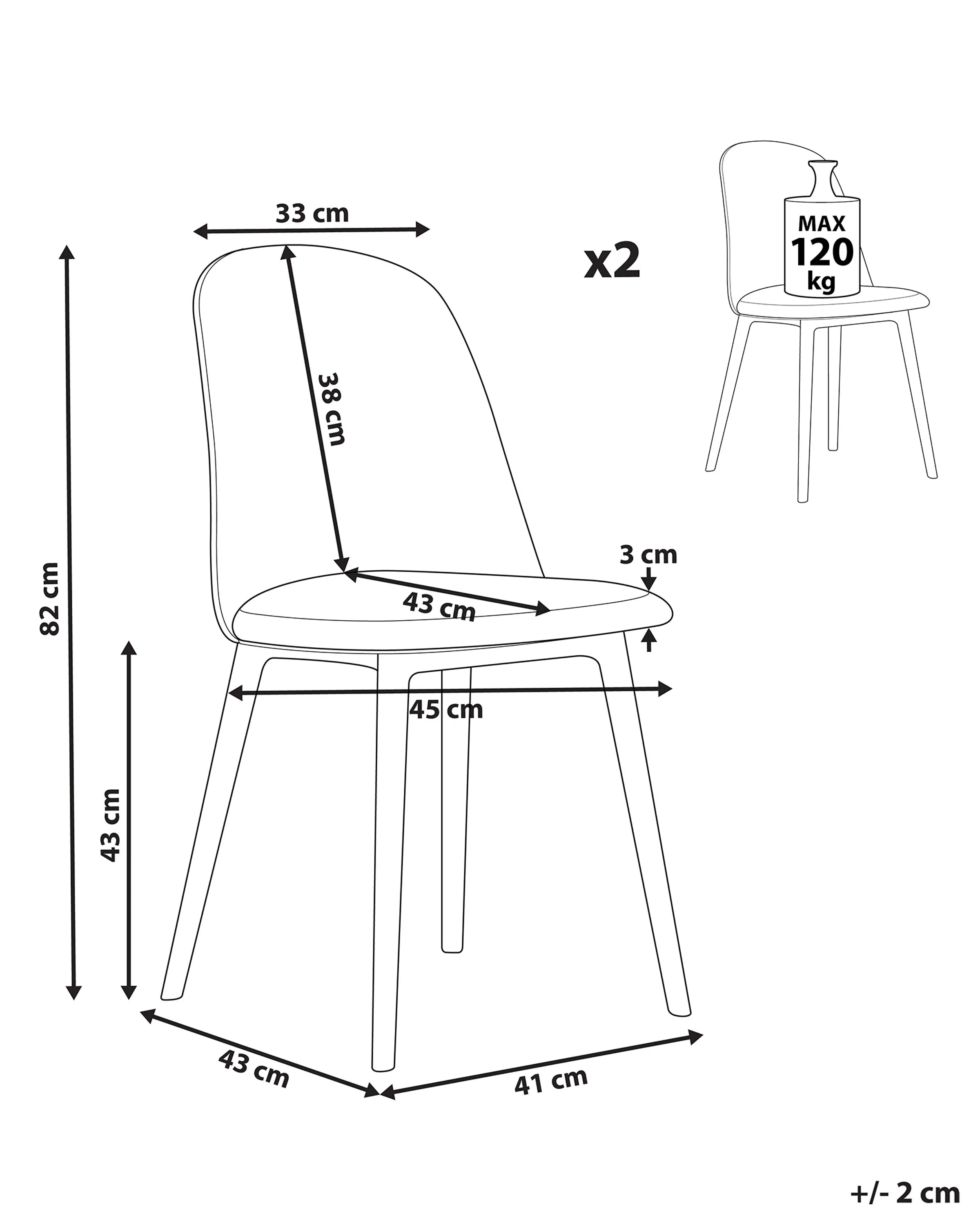 Set van 2 eetkamerstoelen FOMBY Lichtgroen