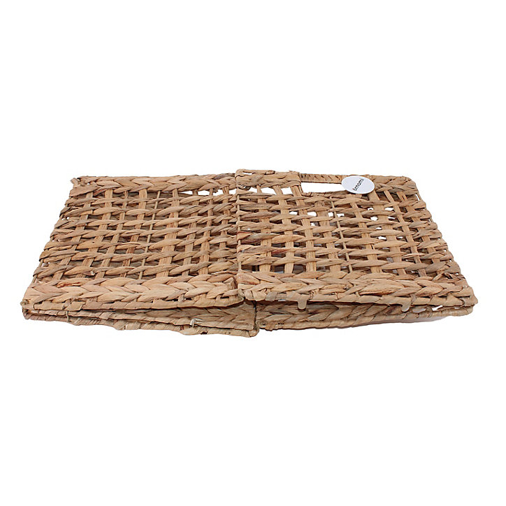 Panier de rangement pliable cube en jacinthe d'eau Norasia motif ajouré