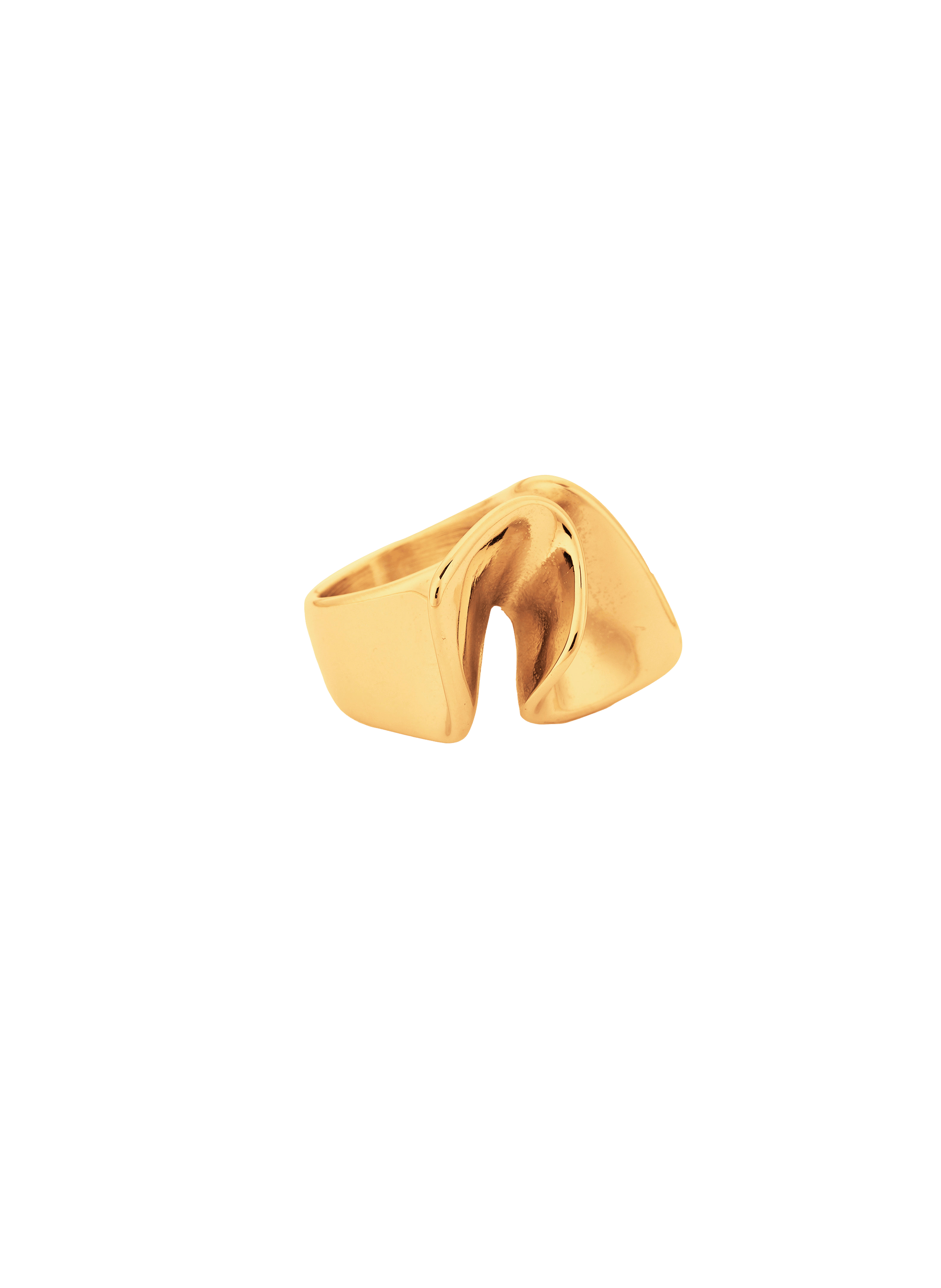ANCIENT - Bague effet drapé en acier inoxydable | Doré