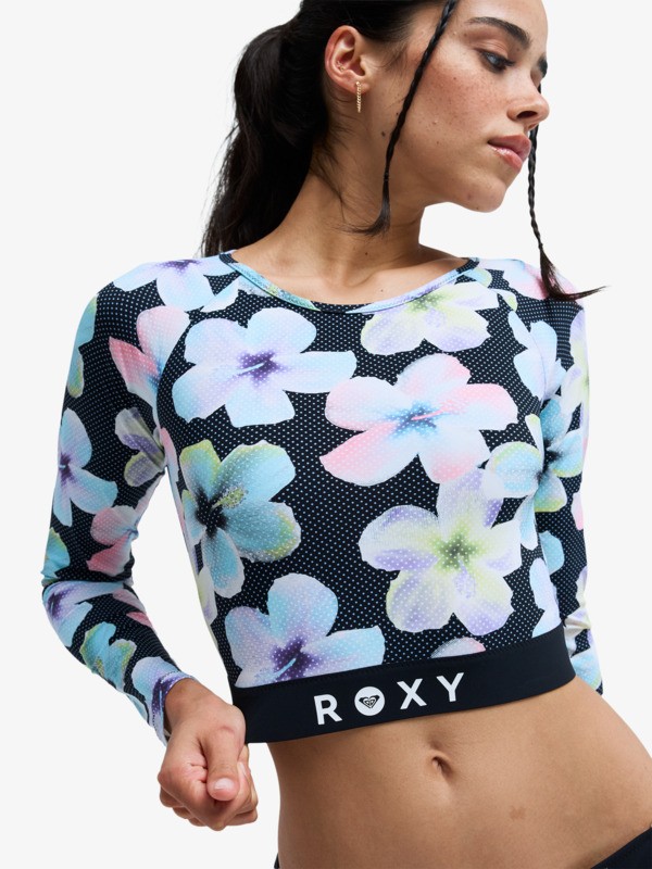 Roxy Active Lycra manches longues cropped Noir Femme