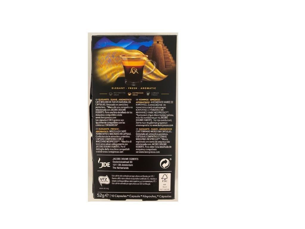 CÁPSULAS L'OR ESPRESSO COMPATÍVEL NESPRESSO CAFÉ GUATEMALA 10UN