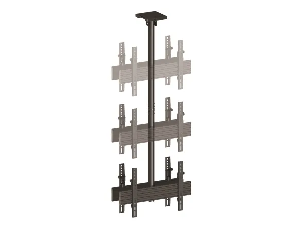 Multibrackets M Ceiling Mount Pro MBC1UX2 - Monteringssæt (loftsplade, loftspladeafdækning, 4 vippearme, 2 pæleklemmer, 2 skinner, 2 forlængerrør (80 cm)) - for 2 LCD displays - aluminium, stål - sort - skærmstørrelse: 40