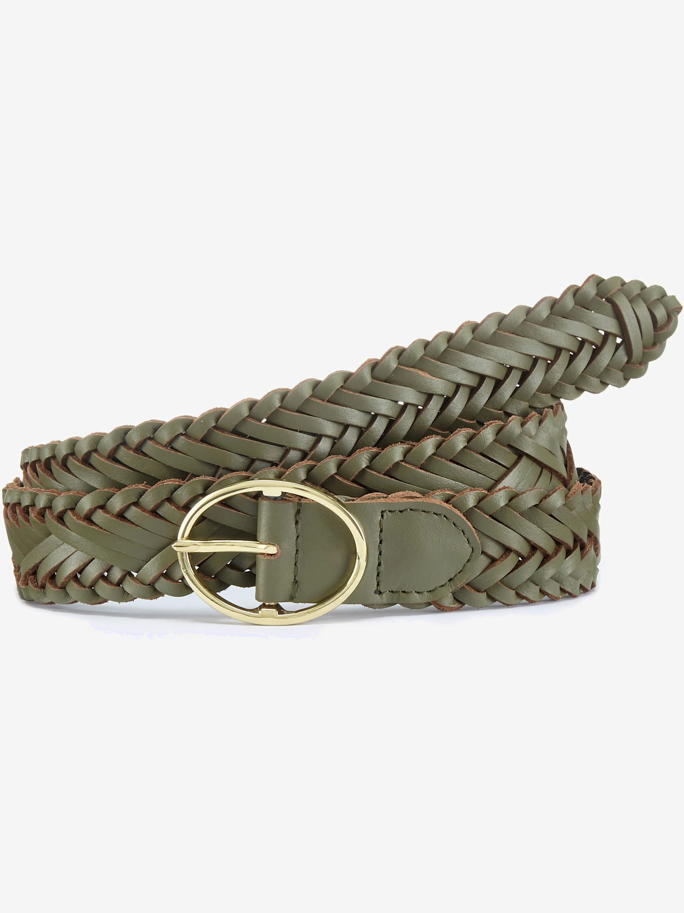 Ceinture en cuir forme personnalisée grâce à l'aspect tressé