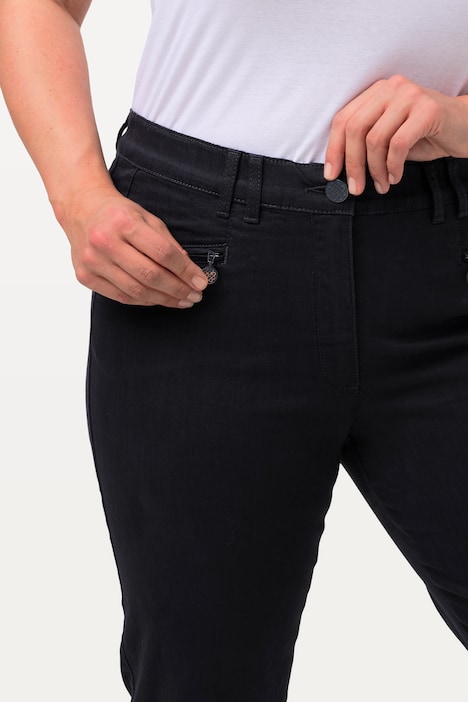 Hose Mony, wadenlang, Zipptaschen, Stretch