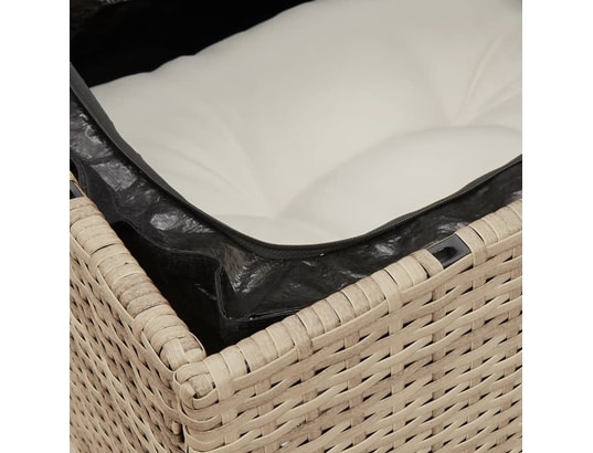 VIDAXL - Canapé de jardin sans accoudoirs coussins beige résine tress...