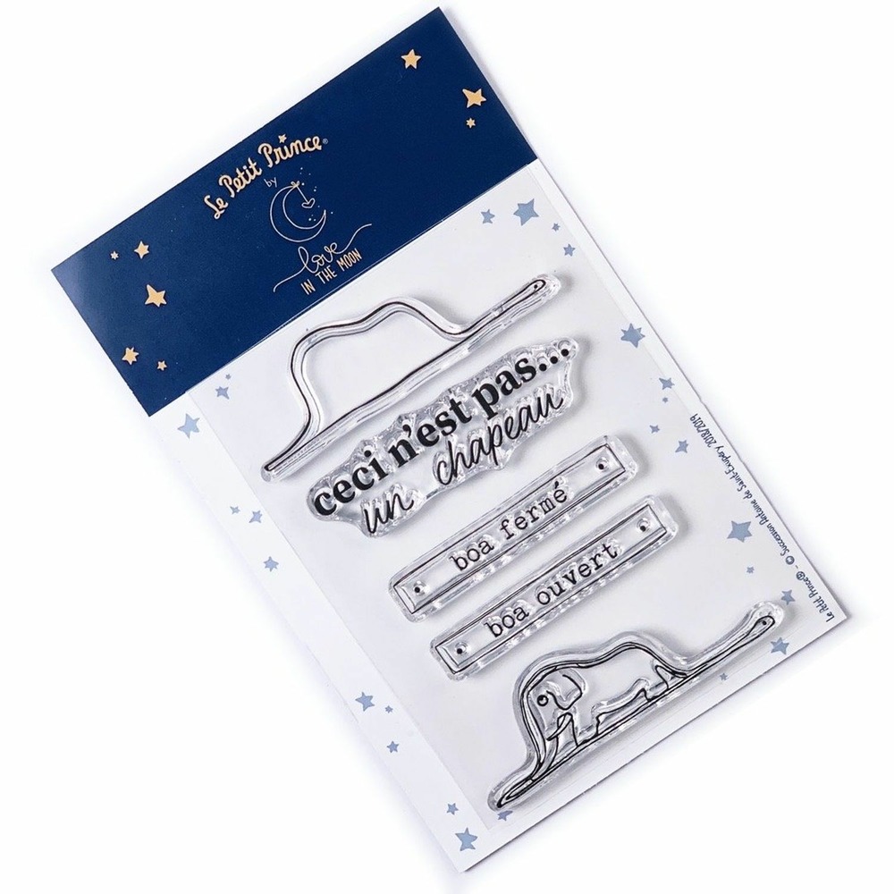 5 tampons transparents le petit prince - boa eléphant
