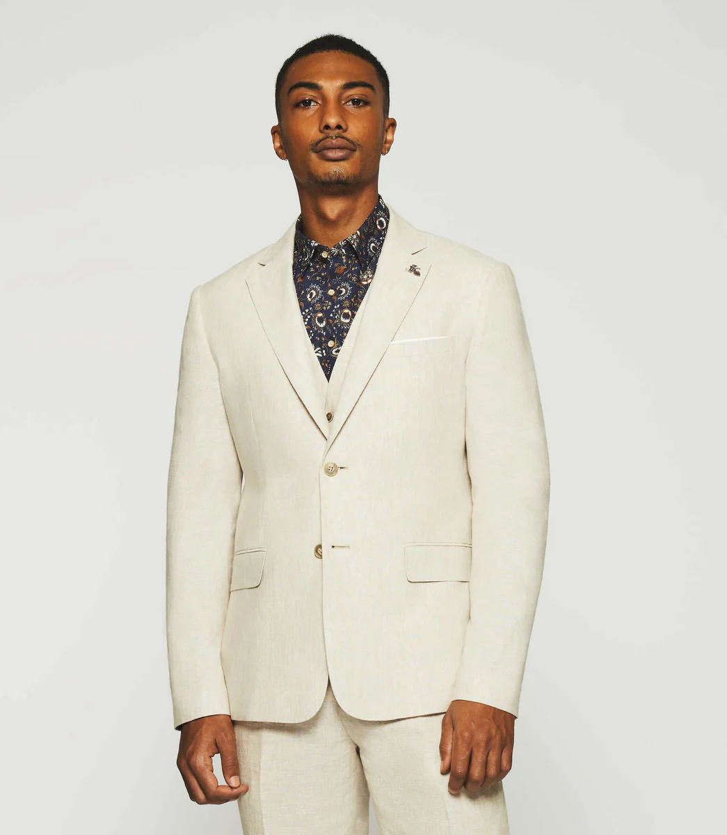 Veste en lin séparable beige CELESTE