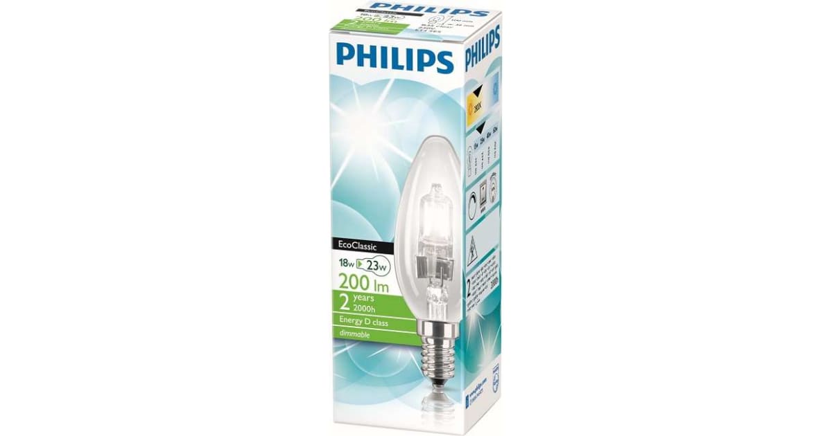 Philips Halogen Kerze Eco Classic klar 18 Watt E14