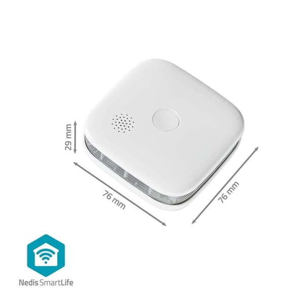 Nedis SmartLife Røykvarsler | Wi-Fi | Batteri drevet | Sensorlivssyklus: 10 år | EN 14604 | Maks. batteri levetid: 24 Måned | 85 dB | Hvit | 3 stk