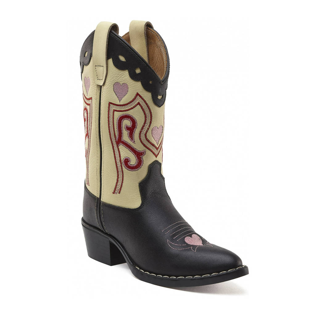 Bootstock Sweetheartleren cowboylaarzen zwart/ecru
