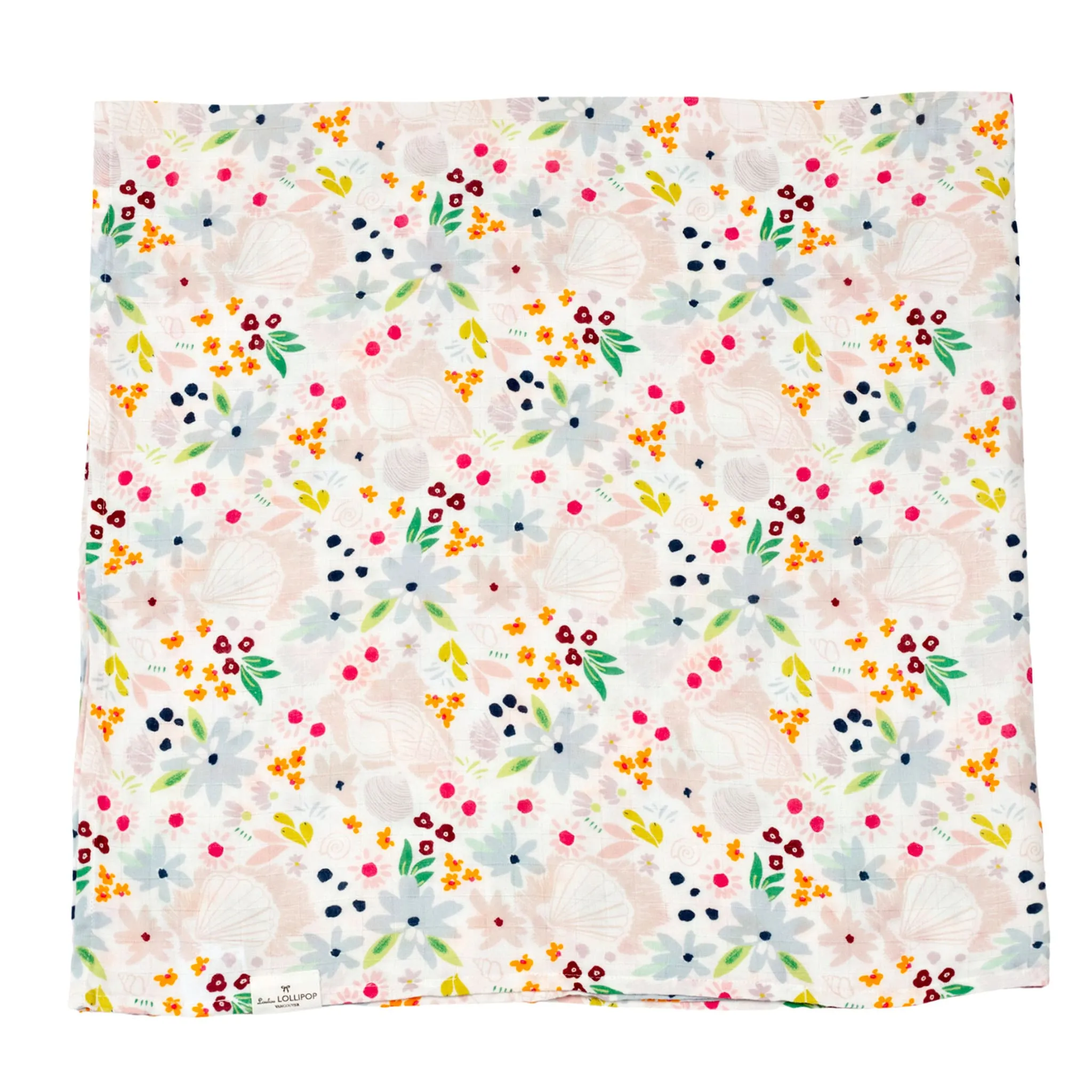 Loulou Lollipop Couverture Mousseline Bambou - Coquillage Floral