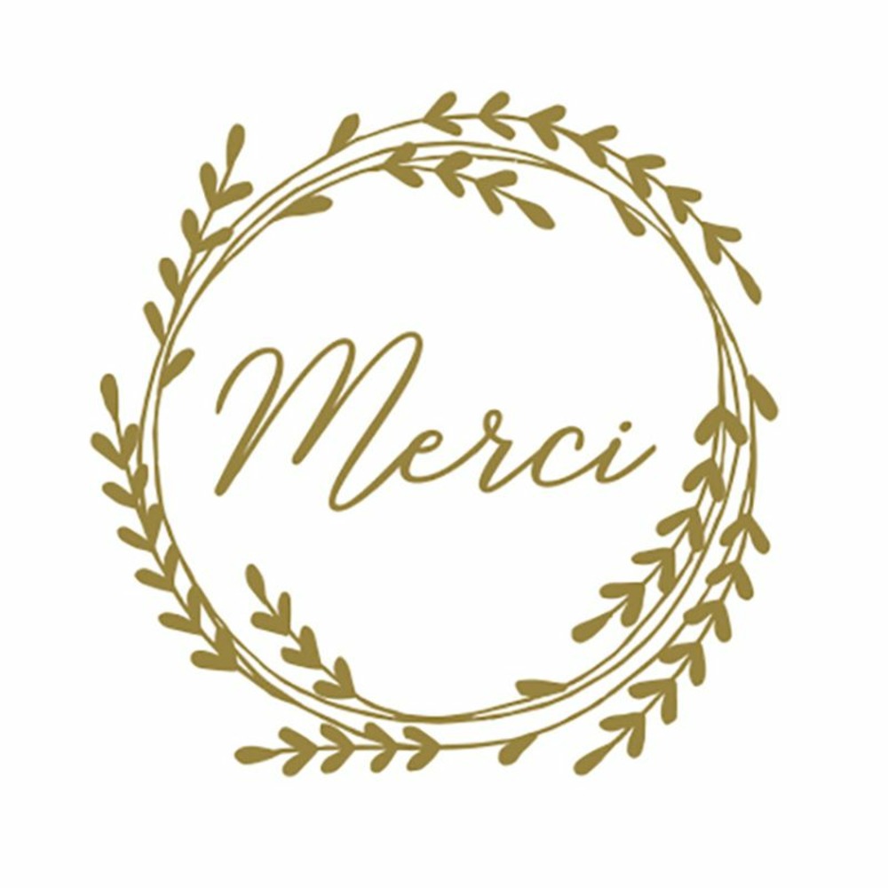 60 stickers ronds dorés merci ø 3,5 cm