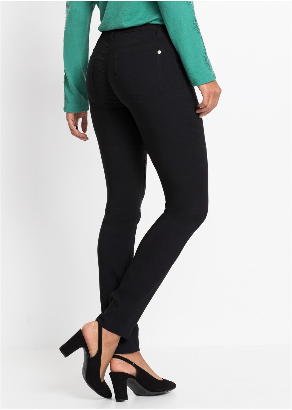 Pantalon extensible en bengaline, taille courte