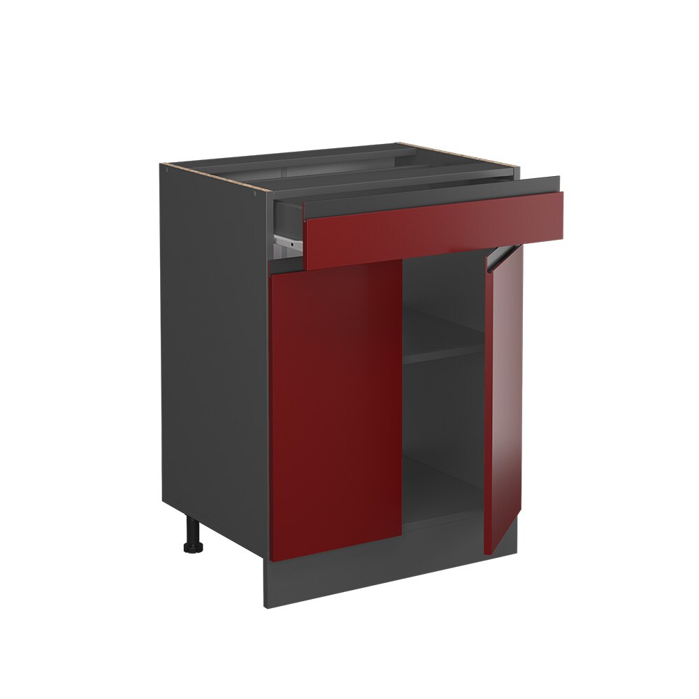 Vicco Schubunterschrank Küchenschrank Küchenmöbel R-Line J-Shape Anthrazit Rot 60 cm modern