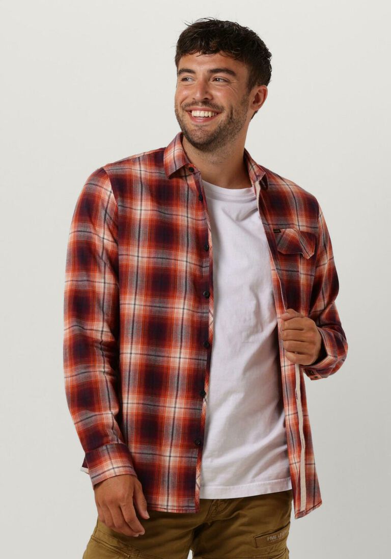 PME LEGEND rode pme legend casual overhemd long sleeve shirt ctn twill check