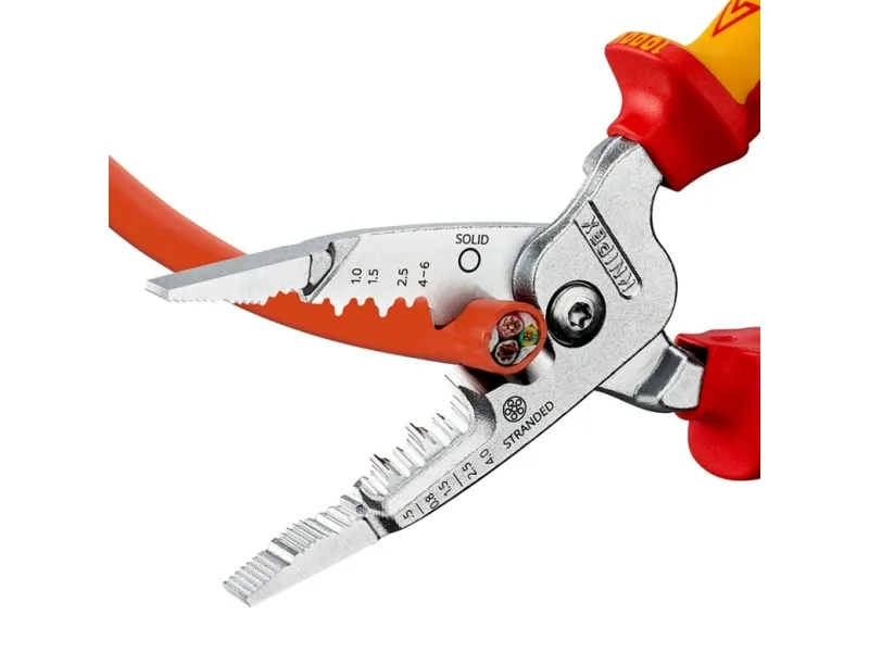 Knipex 13 76 200 ME, Beskyttende isolering, 290 g, Rød, Rustfrit stål, Gul