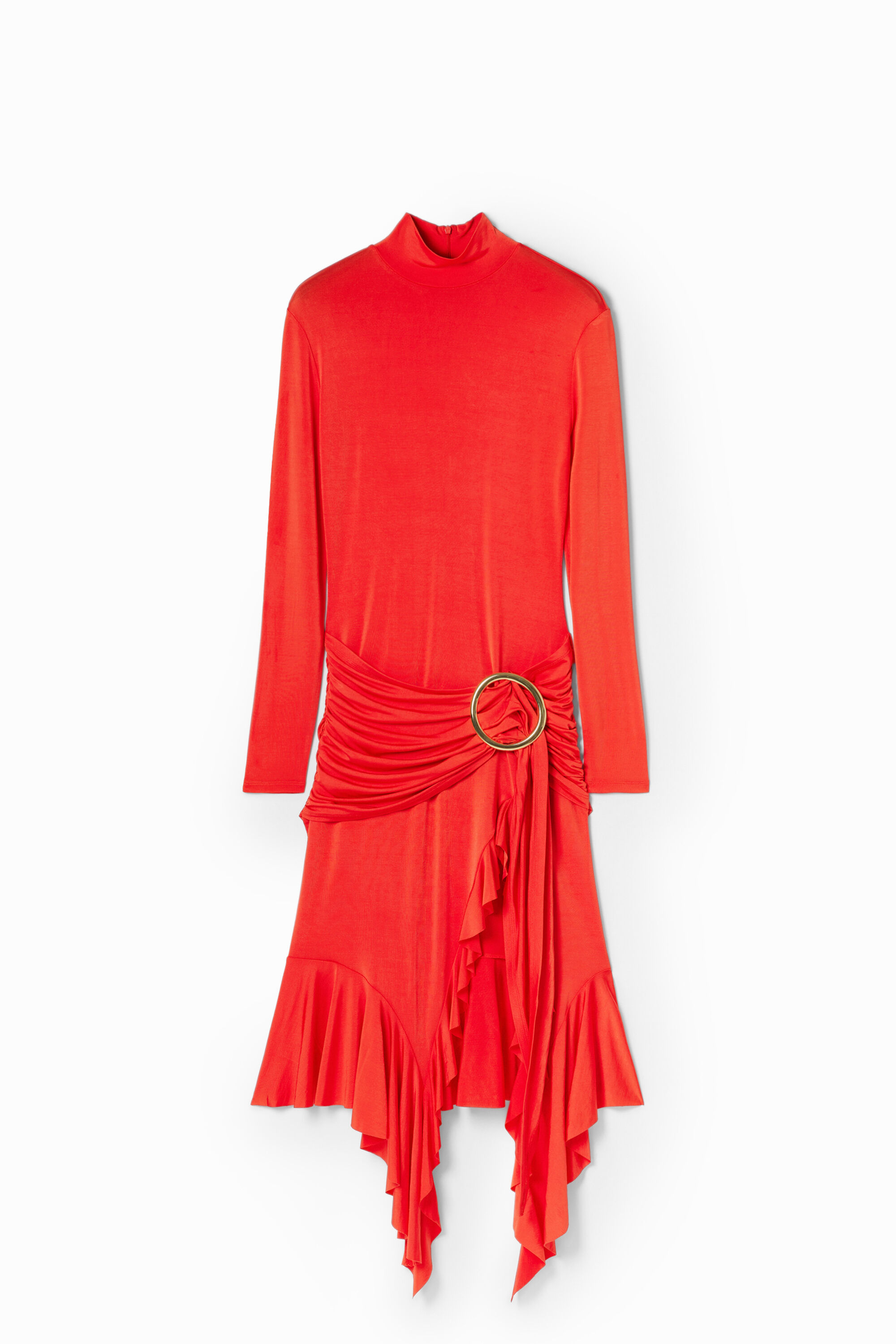 Vestido com babados e fenda da María Escoté