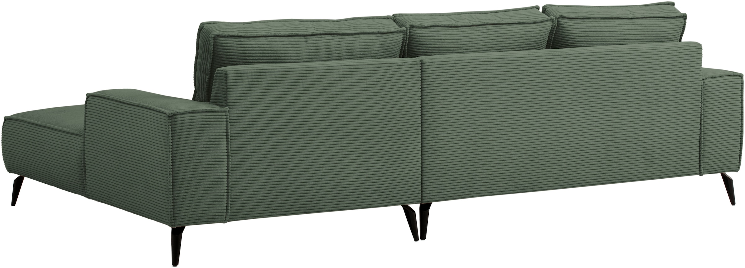 Home affaire Ecksofa »TVINNU, L-Form, 275cm, in Cord und Leinenoptik« wahlweise Recamiere rechts/links, schwarze Füsse, bequemer Sitzkomfort