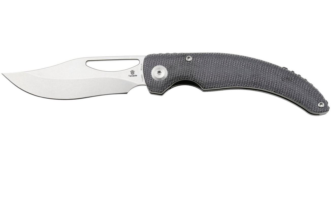 Tenable Gideon T1119A1 Stonewashed Nitro-V, Black Micarta, zakmes, Dead Sober design