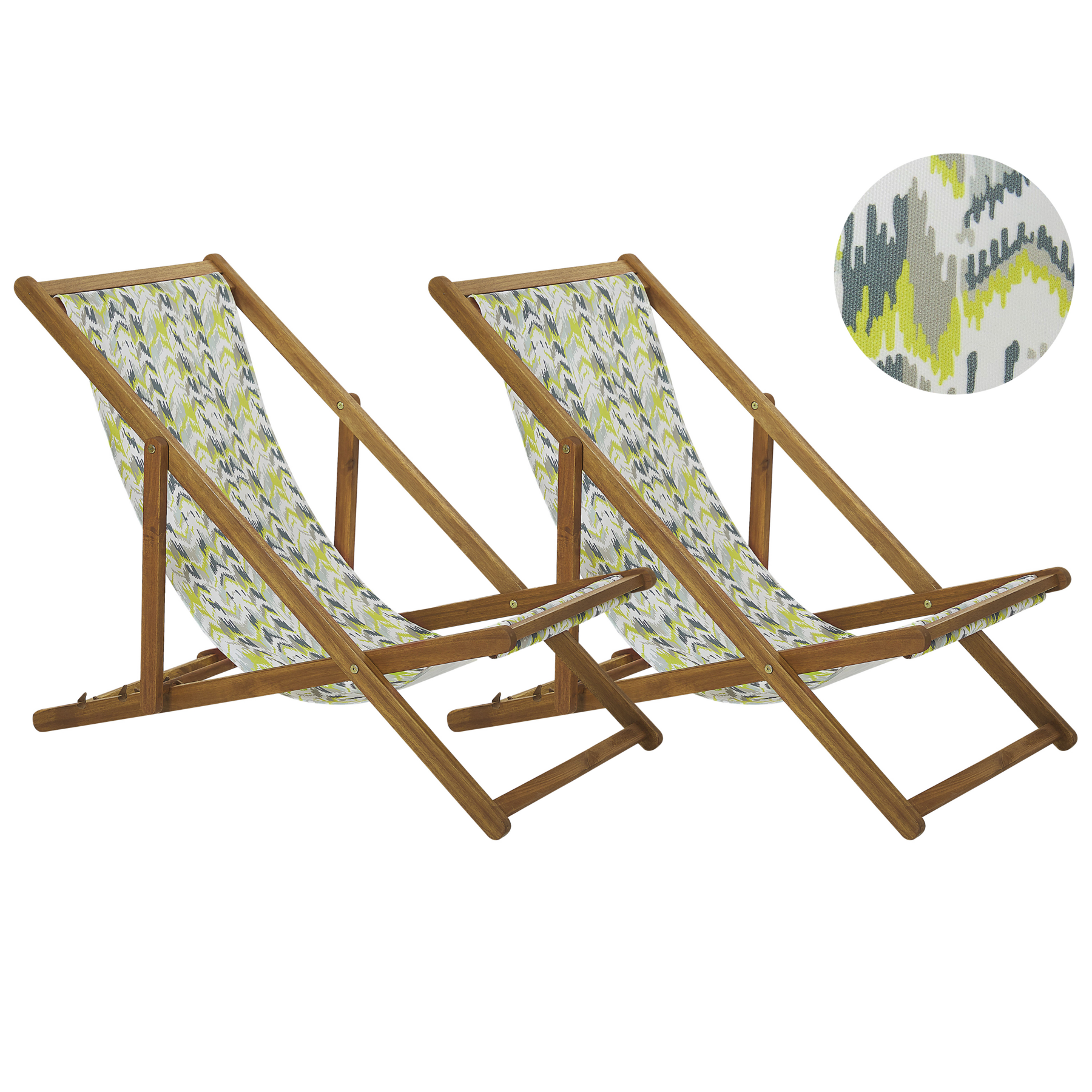 Beliani - ANZIO  - Strandstoel set van 2 - Multicolor - Polyester