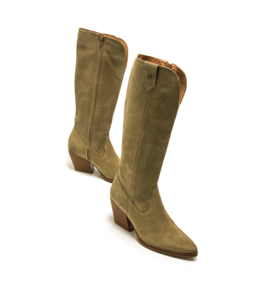 Botas Mustang Missouri em couro, marrom esverdeado - Altura do salto: 5 cm -