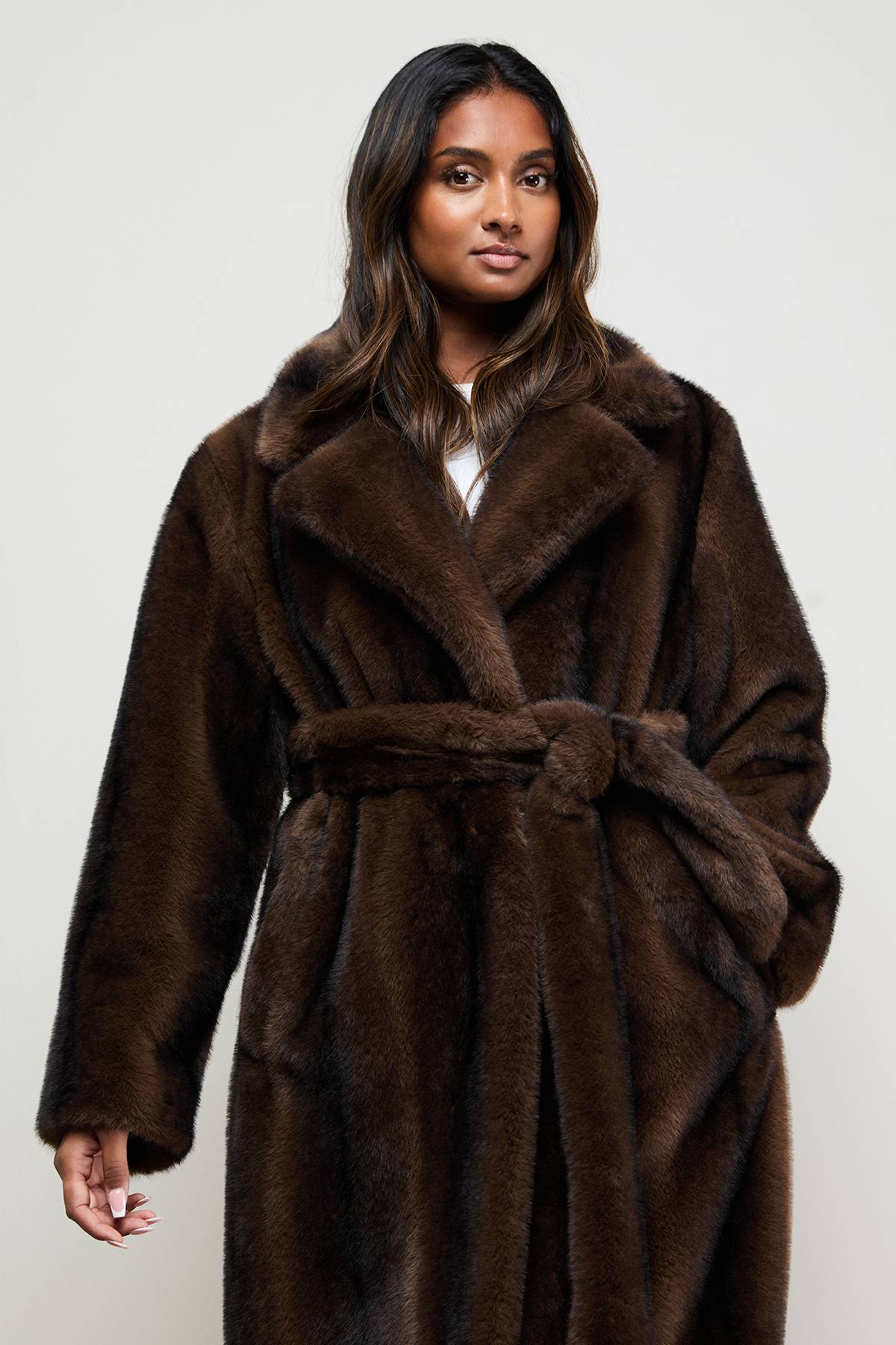 Oasis Manteau Maxi en synthétique avec Ceinture