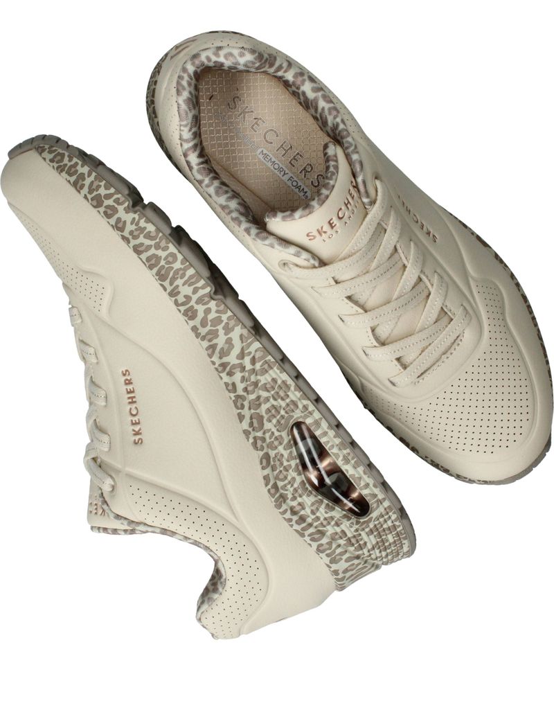 Skechers Uno Safari Time Sneakers Beige Dames