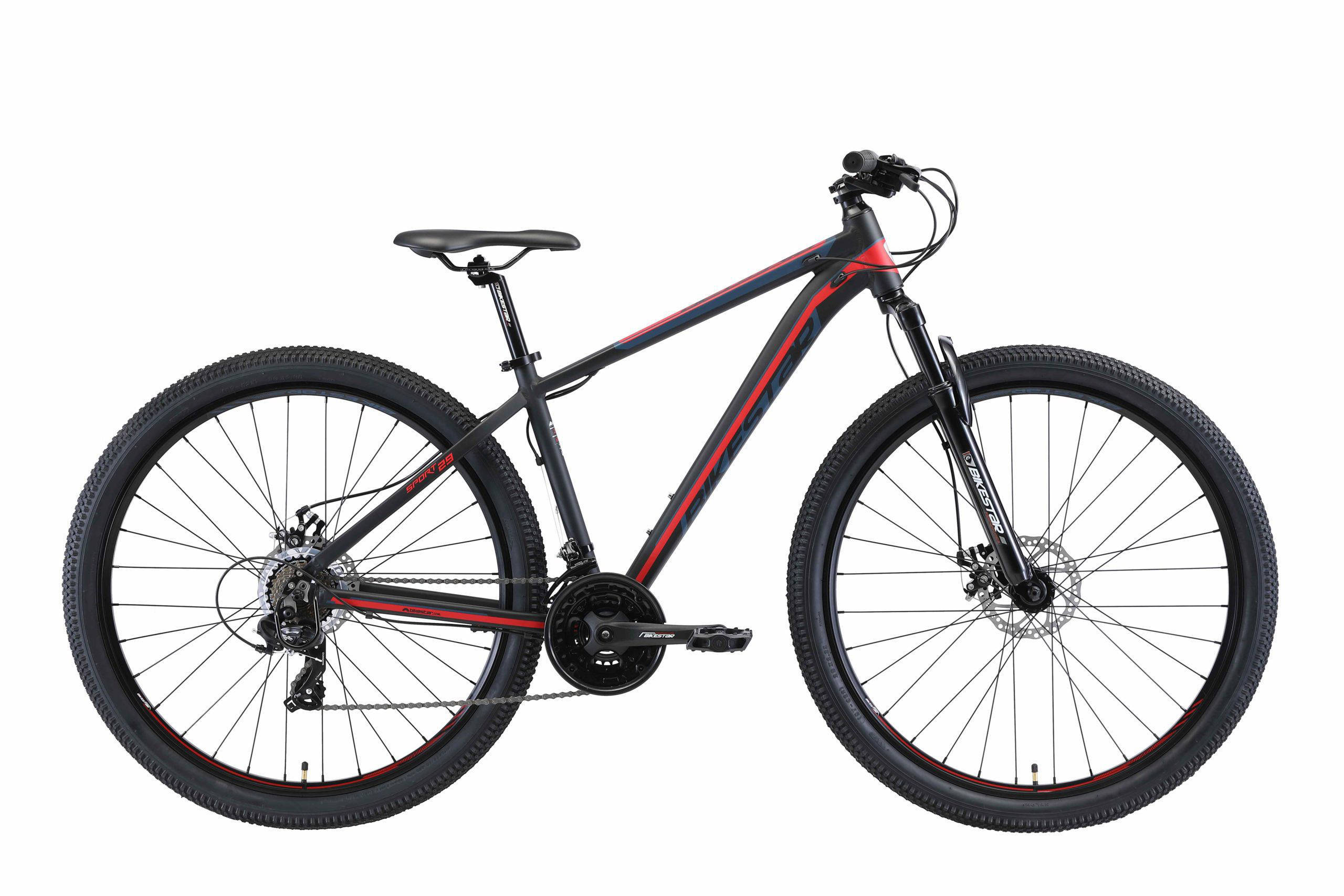 BikeStar hardtail MTB, alu, 29 inch, 21 speed, zwart/rood