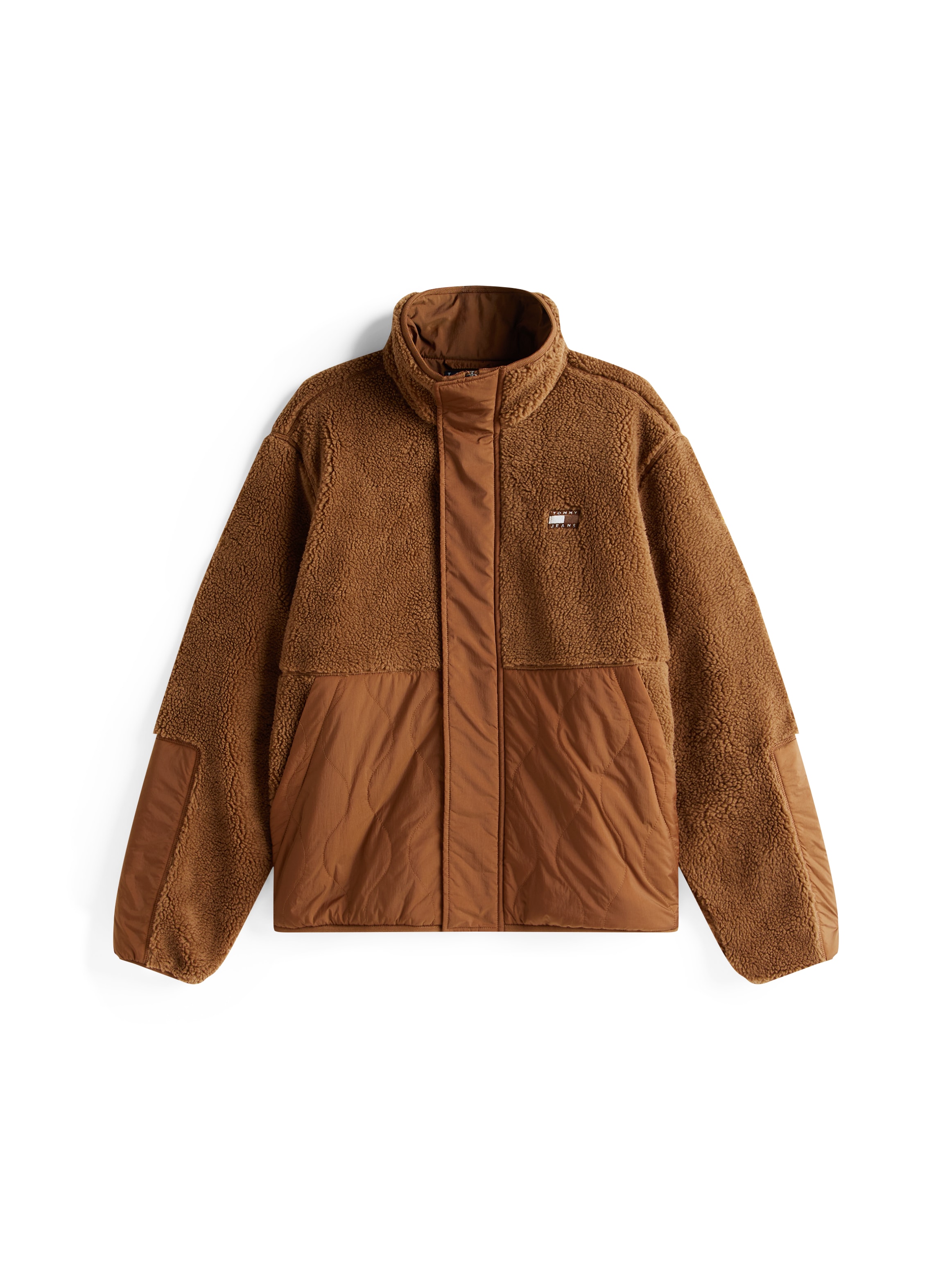 Tommy Jeans Steppjacke »TJM ESSENTL MIX TEDDY« Übergangsjacke relaxed fit, mit Teddy Fleece, Stehkragen
