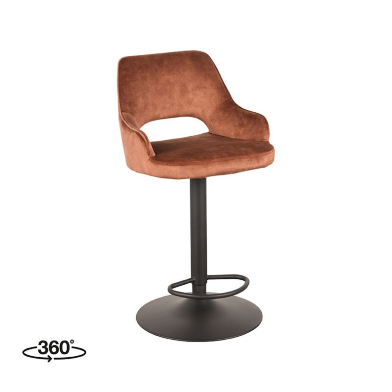 Barstoel Vera velvet set van 2 Barstoel Vera-Cognac/2