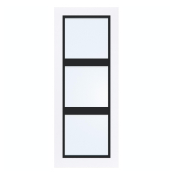 Arne & Bodil binnendeur ABB105 blank glas - extra wit afgelakt - glaslat diep zwart