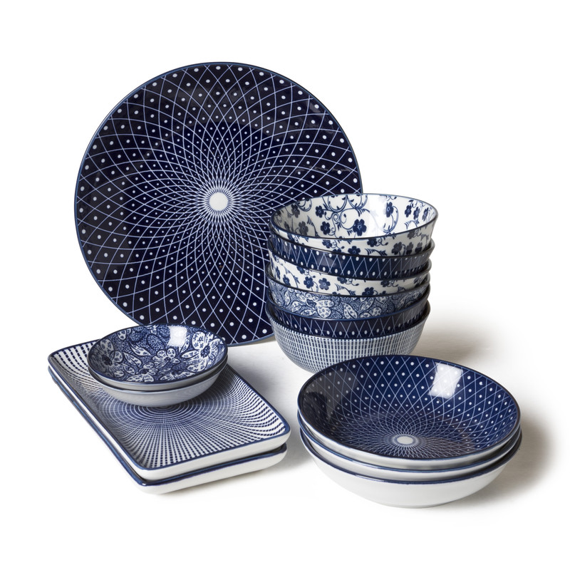 Schoteltje blue print - flowers - ⌀9.5 cm