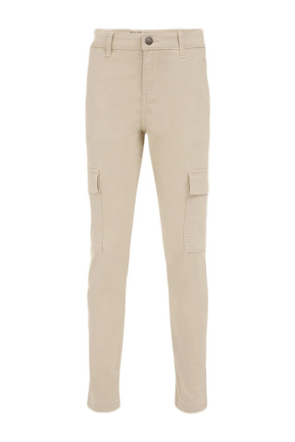 WE Fashion slim fit cargobroek beige