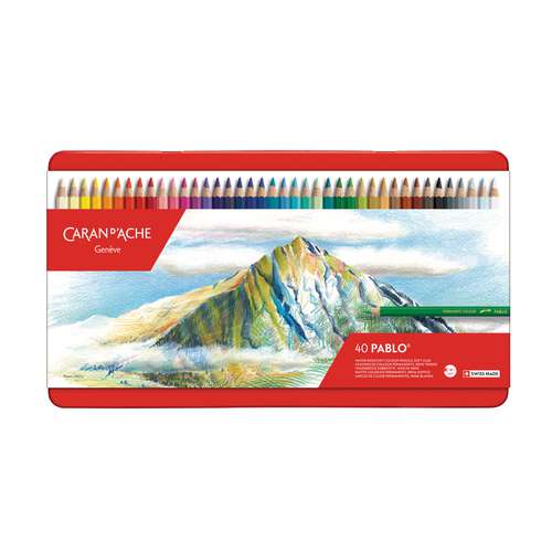 CARAN D'ACHE® PABLO® wasserfeste Künstlerfarbstifte, Metalletuis