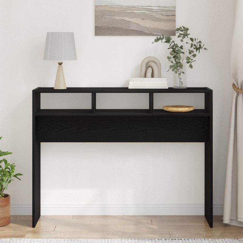 vidaXL - Consoletafel - Zwart - Geengineerd Hout