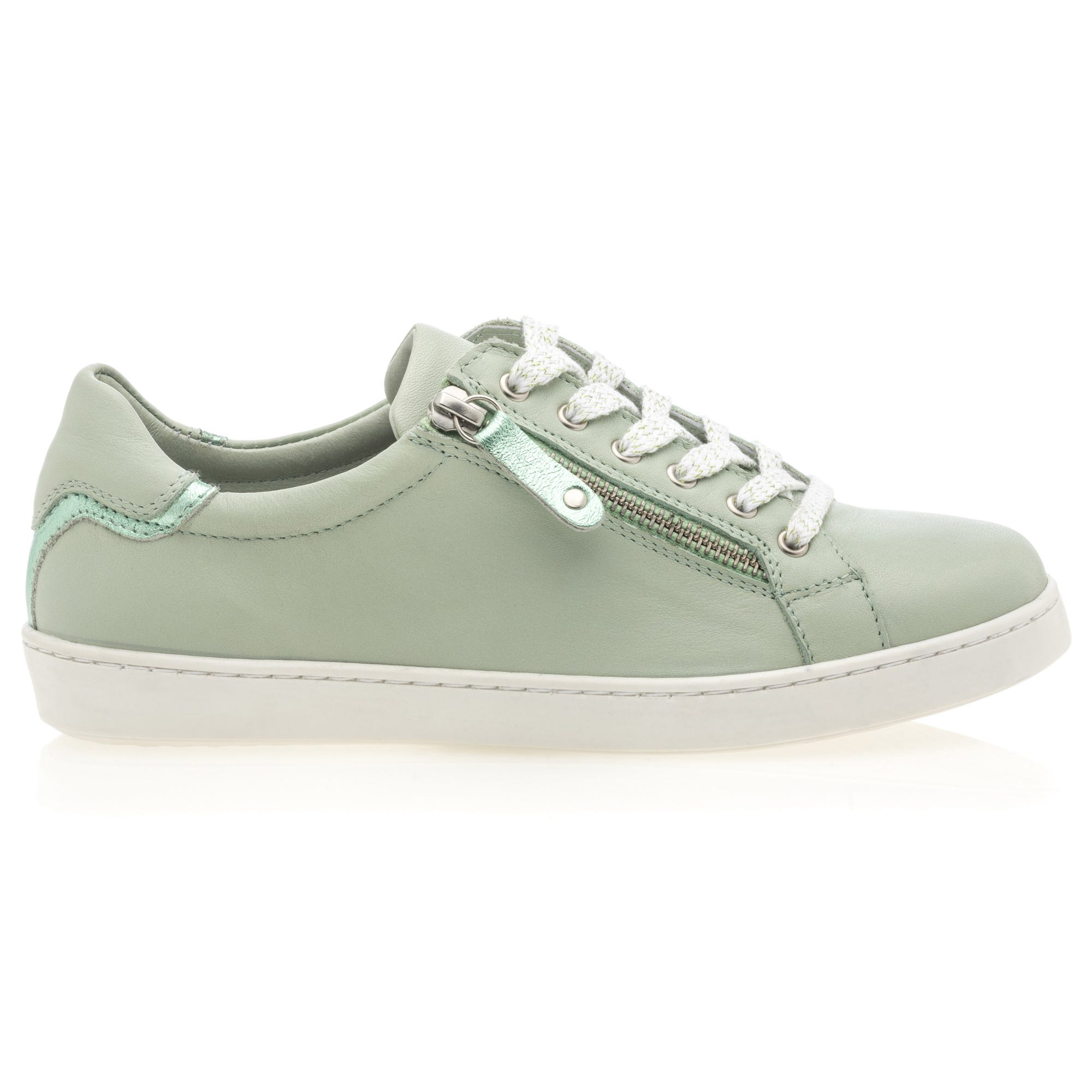 Baskets basses Femme en cuir vert clair