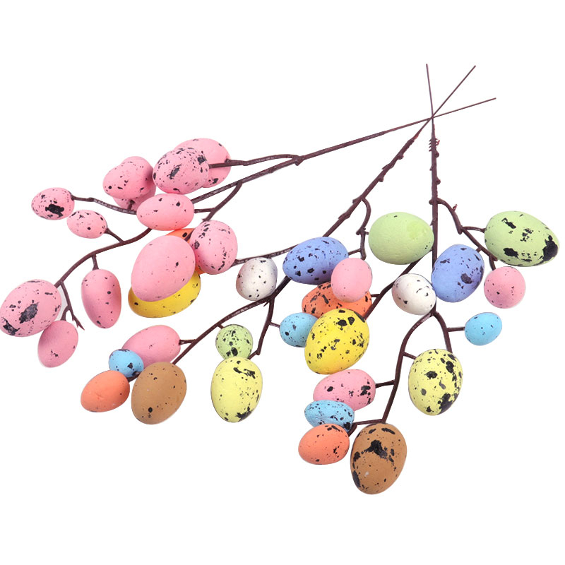 (3er Set) Deko Ostereier Strauss Accessoire für Ostern - Bunt