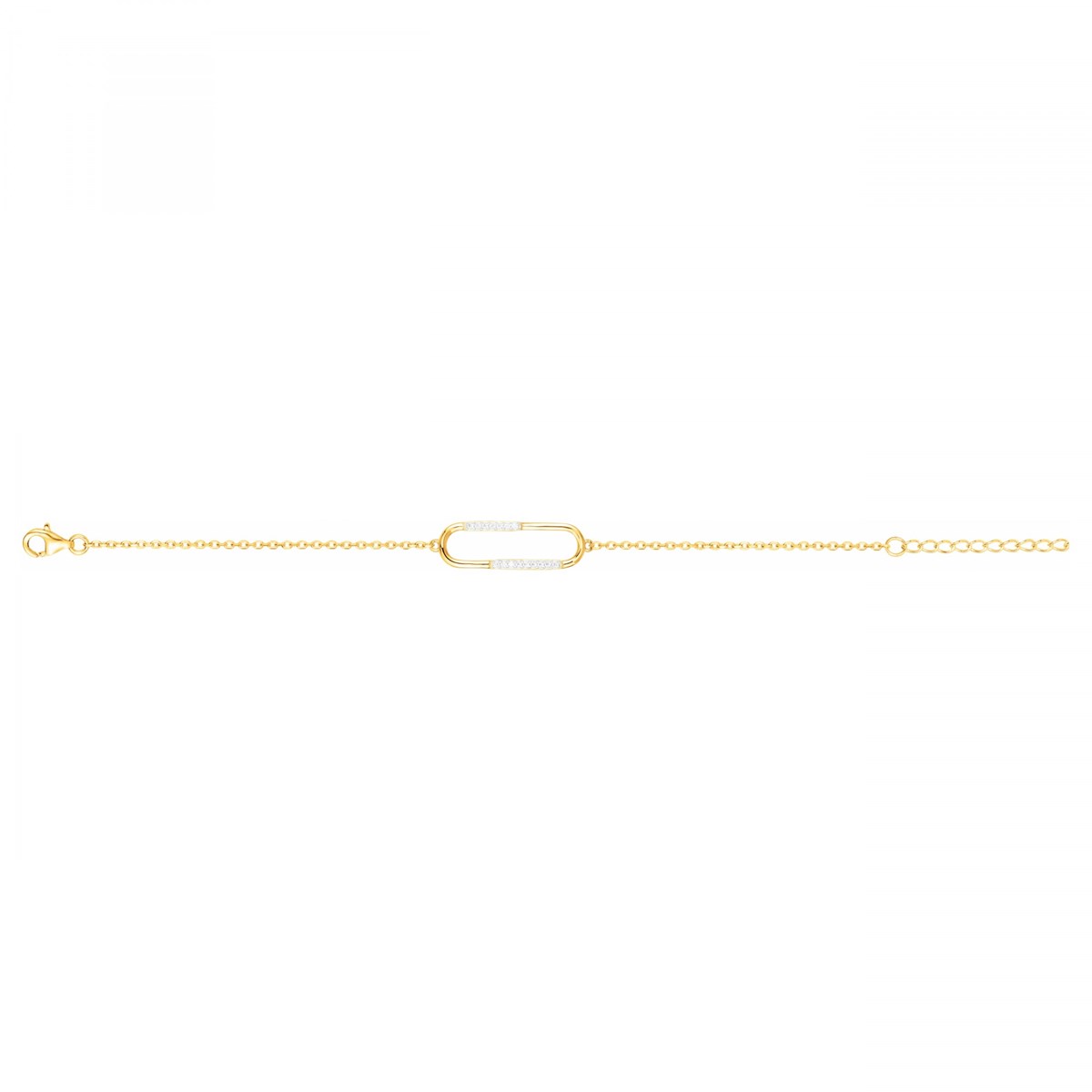 Bracelet souple en Plaqué Or avec oxyde de zirconium blanc
