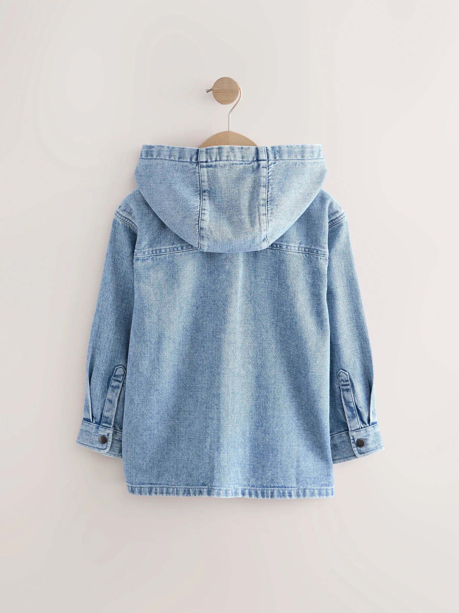 Denim met lichte wassing - Overshirt 100% Cotton Zip Through Hoodie (3-16yrs)