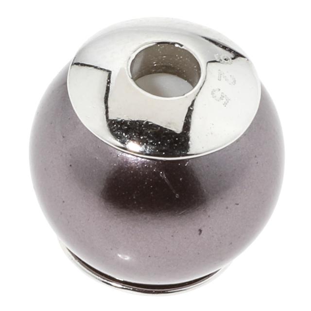 Perlen-Gleiter, Muschelkernperle, ca. Ø 12 mm, Silber 925 poliert