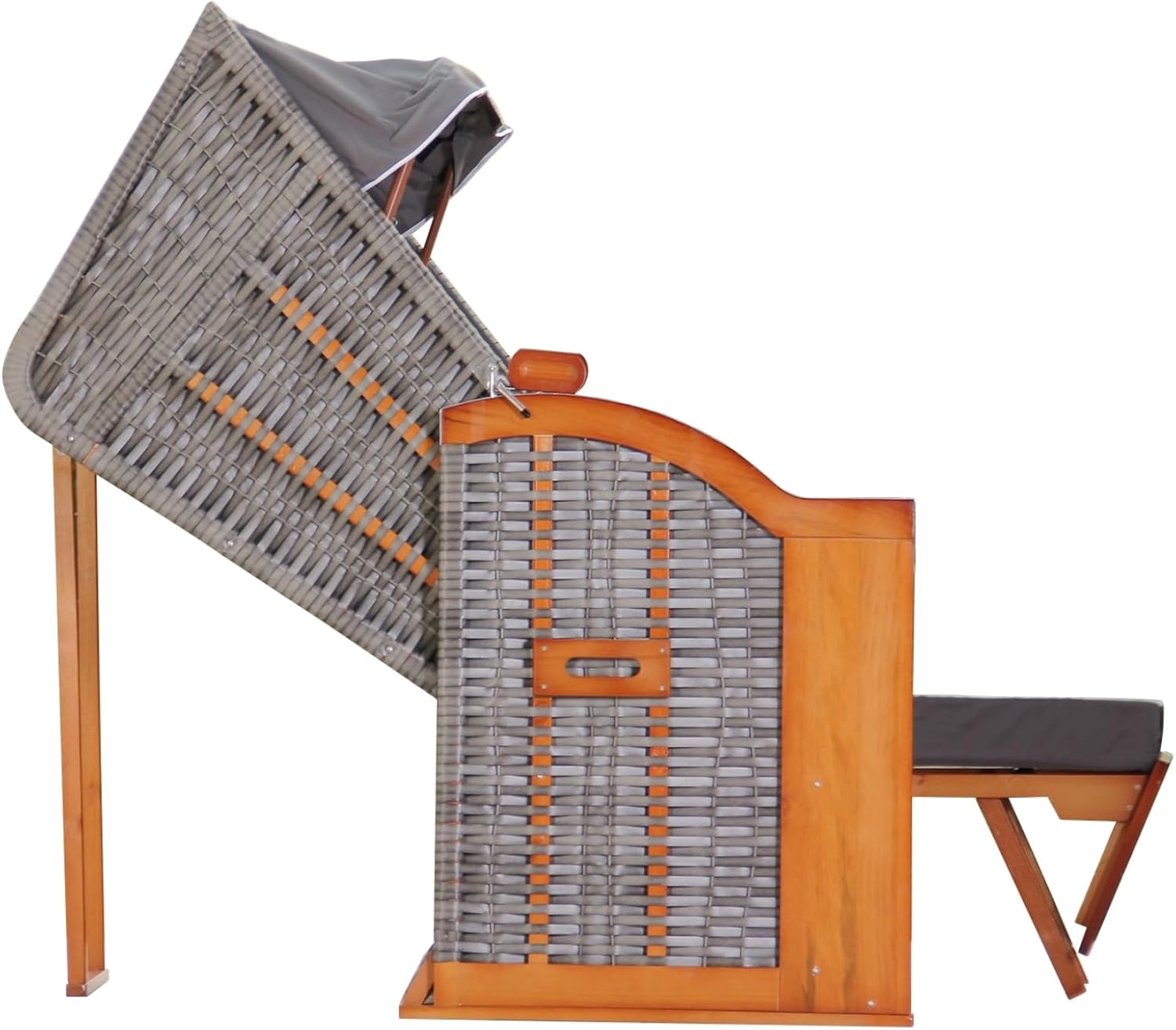 Strandkorb Hanse Ostsee 2,5 Sitzer Klassik XXL 160cm breit - Volllieger bereits montiert inkl. Strandkorbrollen ideal für Zuhause, Balkon und Terrasse
