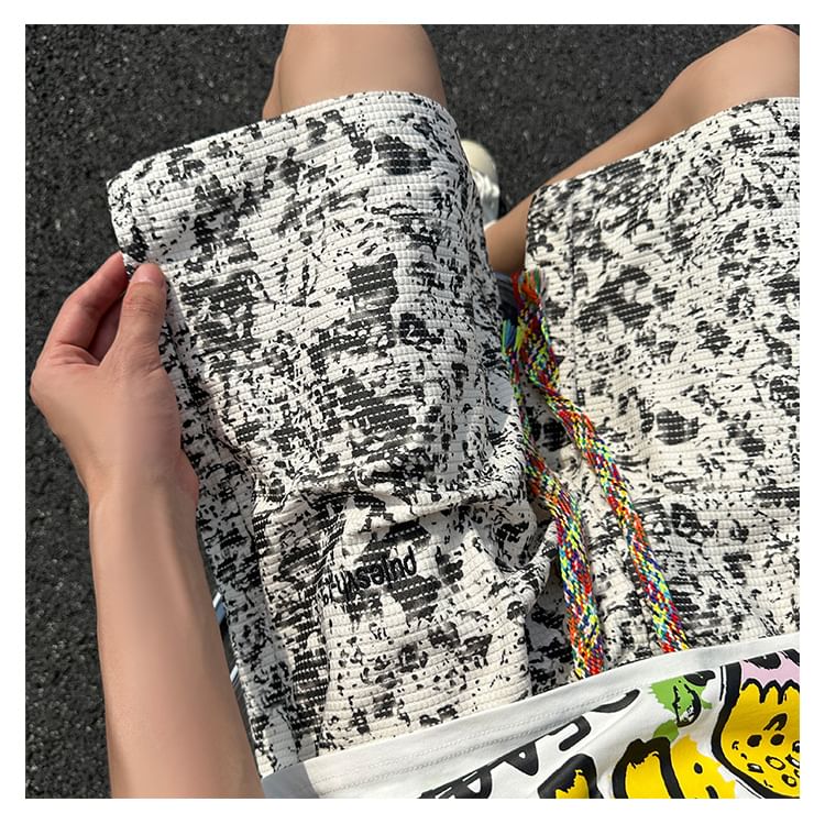 Tiaota - Wijde shorts met trekkoord en tie-dye letters