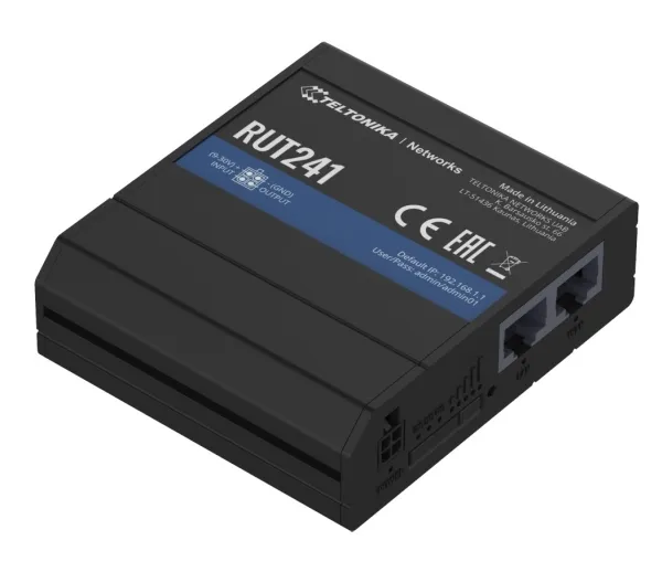 Teltonika RUT241 - Trådløs router - WWAN - 802.11b/g/n (4G/LTE) - 2,4 GHz - DIN monterbar på skinne