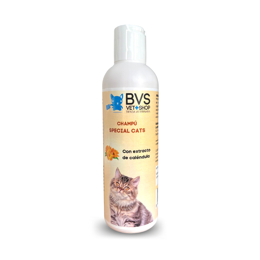Shampoo especial para gatos com extrato de calêndula BVS | Shampoo com extrato de calêndula especialmente formulado para gatos.