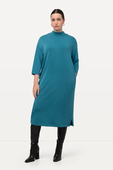 Sweatkleid, Stehkragen, 3/4-Arm, Taschen, Modalmix