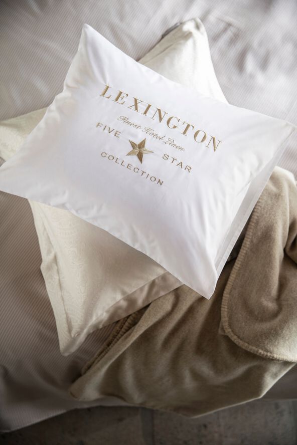 Lexington Hotel Embroidery White/Lt Beige Pillowcase White/lt beige