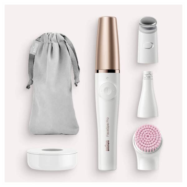 Braun FaceSpa Pro SE912 All-in-One Beauty-Gerät zur Gesichts-Epilation, Weiß/Bronze