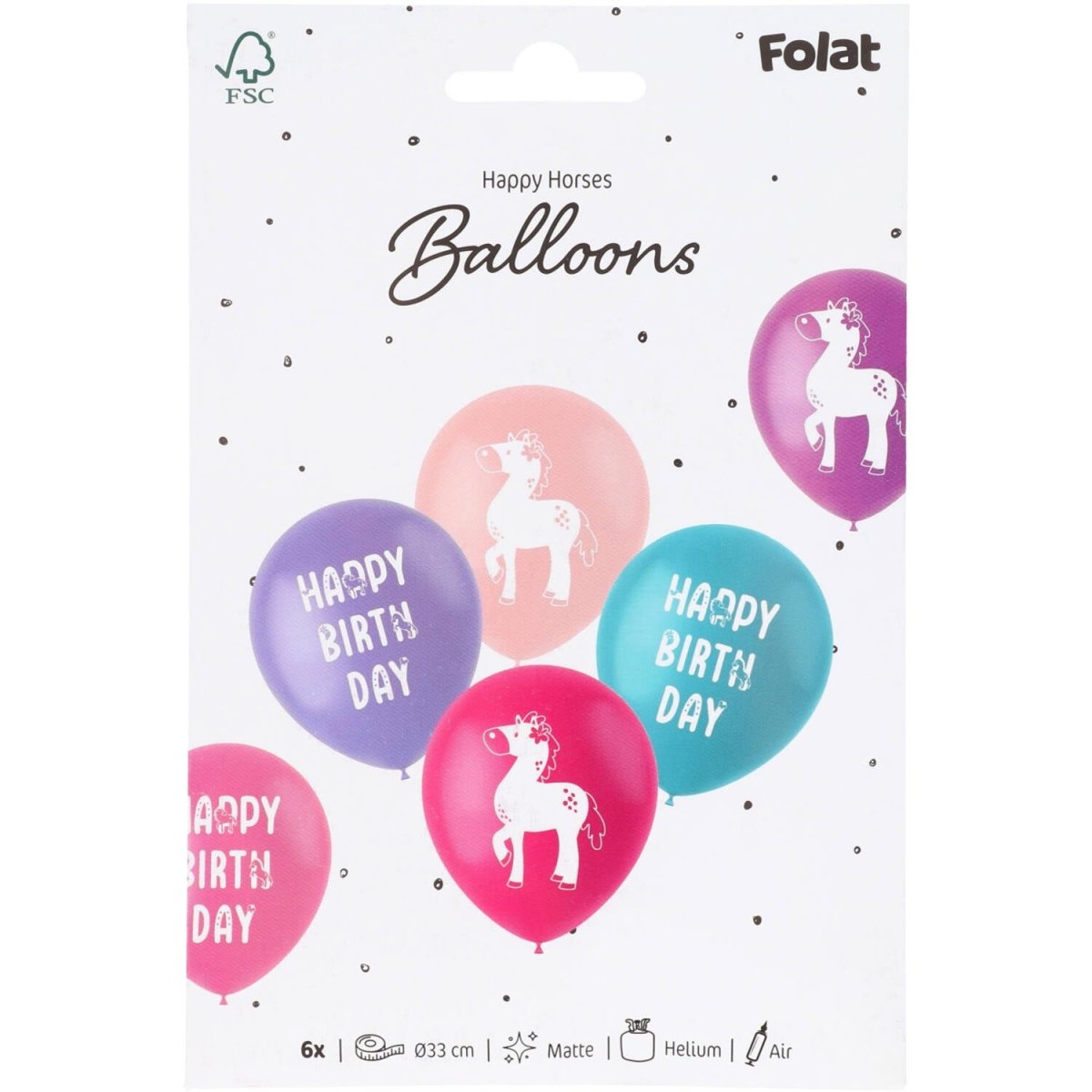 Happy Birthday Ballonnen Paarden 33cm 6st