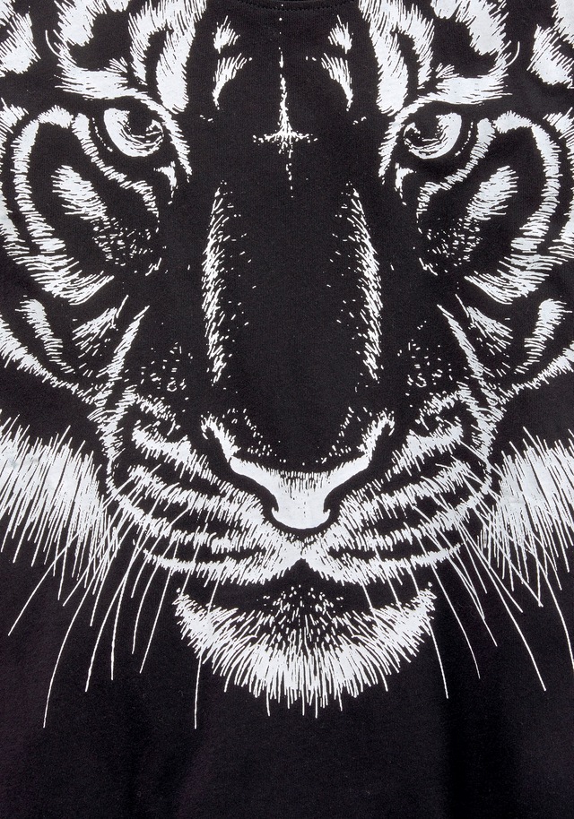 KIDSWORLD T-Shirt »Mit grossem Druck: WHITE TIGER«, Kurzarm,  Basic-Passform,  bedruckt,  Rundhalsausschnitt